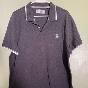 Penguin by Munsingwear - Mens polo shirt - Gray with White/Black - Size XL